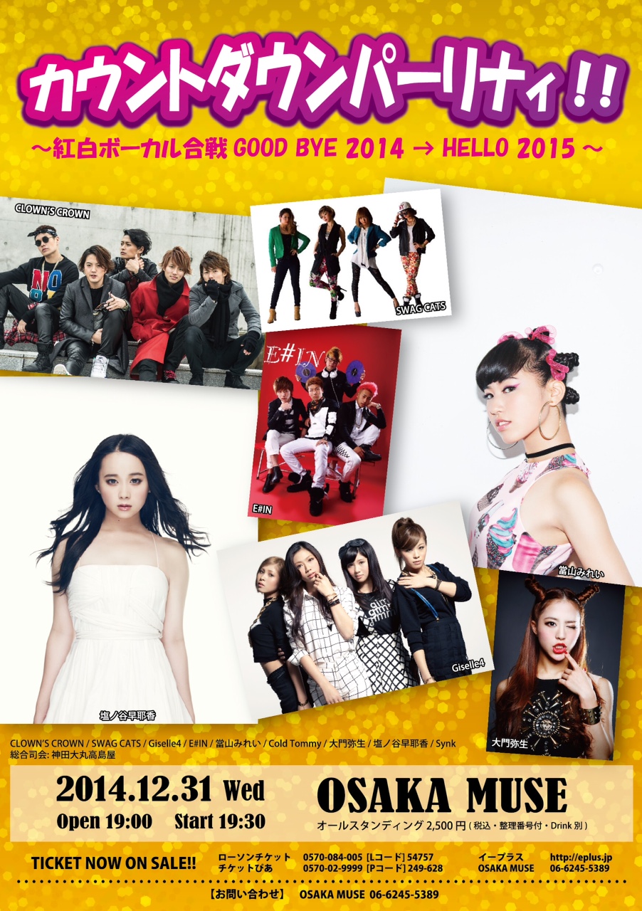 12/31 カウントダウンパーリナイ@OSAKA MUSE (大阪)